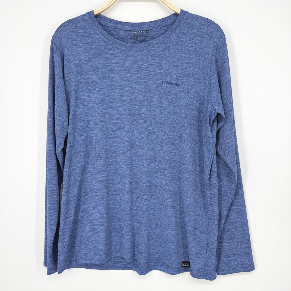 Patagonia Capilene Cool Daily Shirt Mens XL Blue Long Sleeve Wave Excellent
